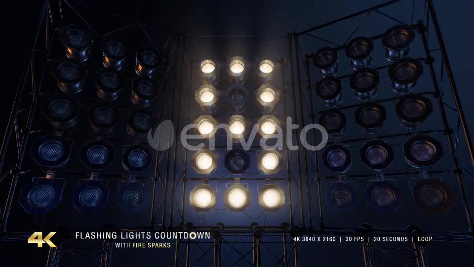 Flashing Lights Countdown With Fire Sparks Videohive 24214654 Motion Graphics Image 2