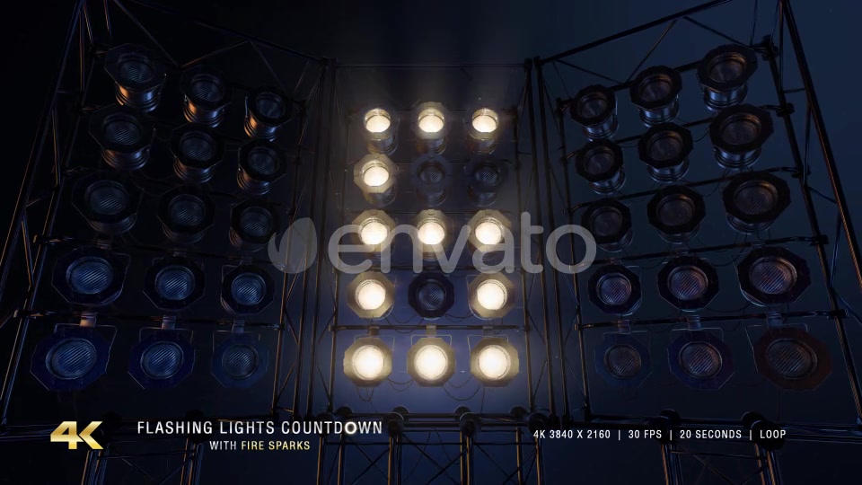 Flashing Lights Countdown With Fire Sparks Videohive 24214654 Motion Graphics Image 3