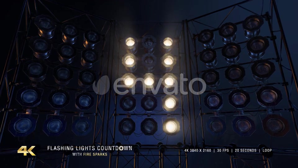 Flashing Lights Countdown With Fire Sparks Videohive 24214654 Motion Graphics Image 4