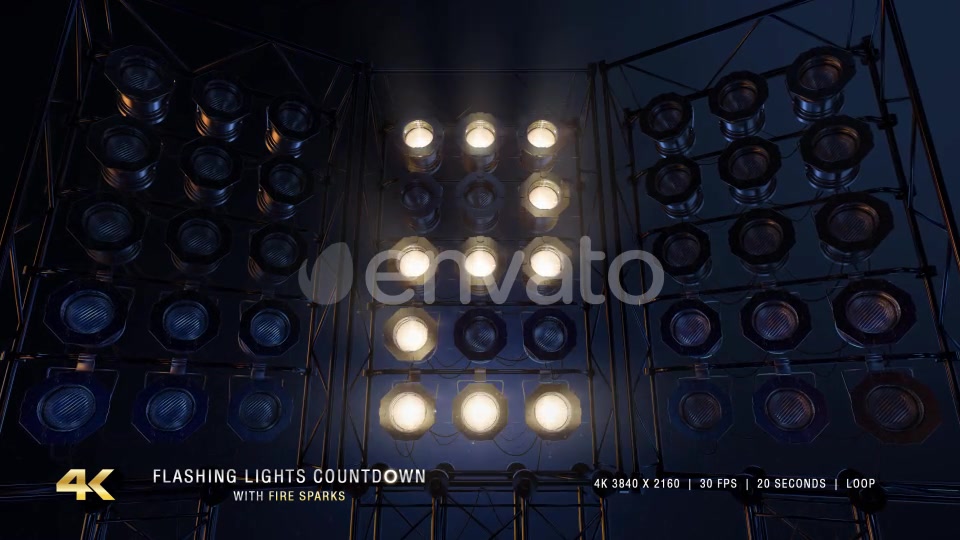 Flashing Lights Countdown With Fire Sparks Videohive 24214654 Motion Graphics Image 5