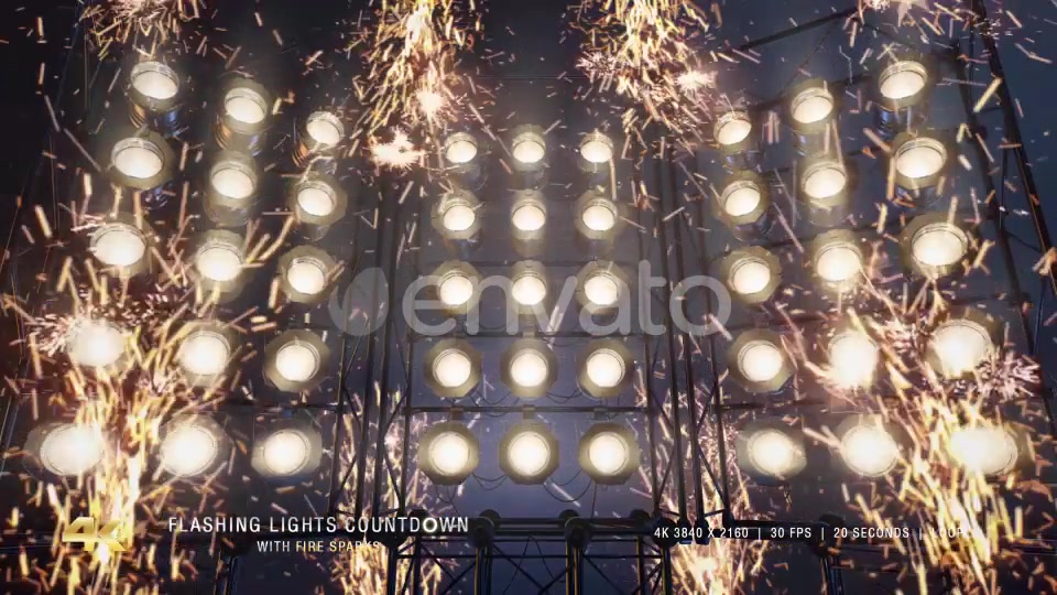 Flashing Lights Countdown With Fire Sparks Videohive 24214654 Motion Graphics Image 7