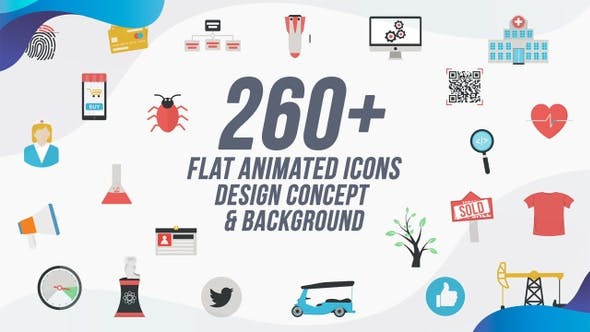 Flat Animated Icons Pack / Design concepts and backgrounds - 24457922 Videohive Download