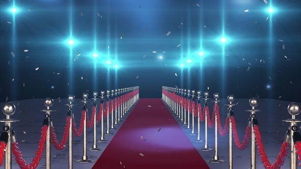 Flight on the Red Carpet with Flying Confetti - 19894052 Download Videohive