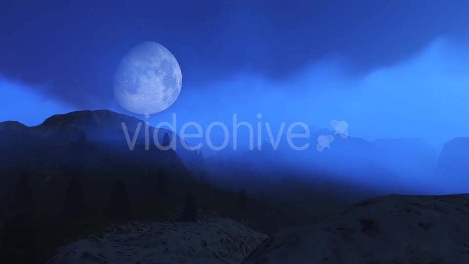 Flight Over Mountains During Moon V2 Videohive 13321174 Motion Graphics Image 1