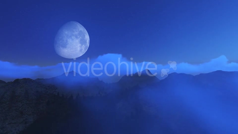 Flight Over Mountains During Moon V2 Videohive 13321174 Motion Graphics Image 13