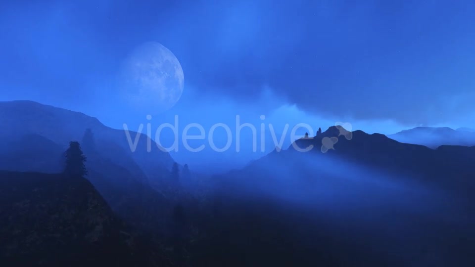Flight Over Mountains During Moon V2 Videohive 13321174 Motion Graphics Image 2