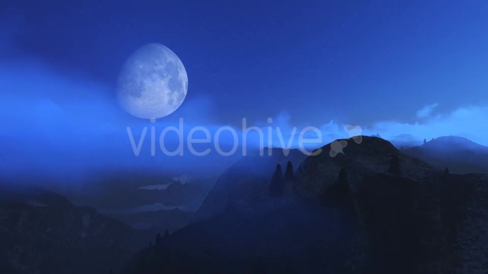 Flight Over Mountains During Moon V2 Videohive 13321174 Motion Graphics Image 5