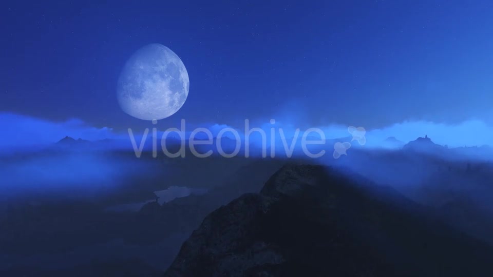 Flight Over Mountains During Moon V2 Videohive 13321174 Motion Graphics Image 6
