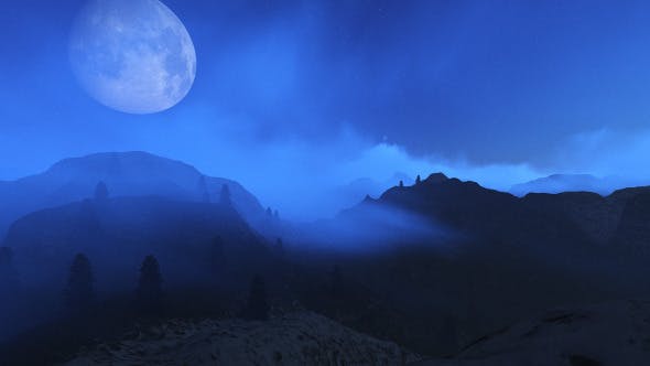 Flight over Mountains During Night - Videohive Download 13228516