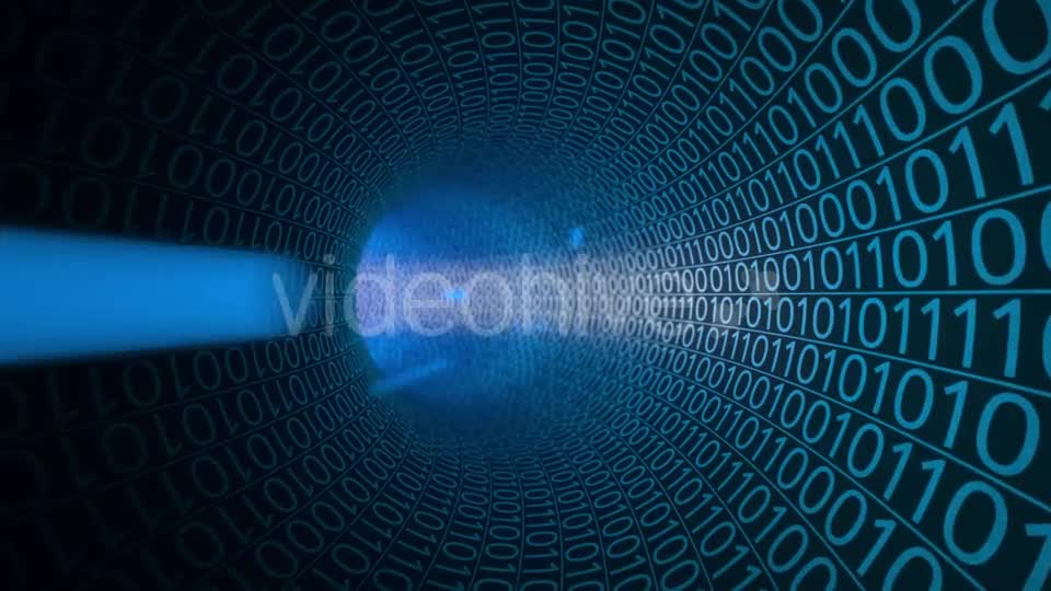 Flight Through Abstract Blue Tunnel Made With Zeros And Ones Videohive 18849742 Motion Graphics Image 1