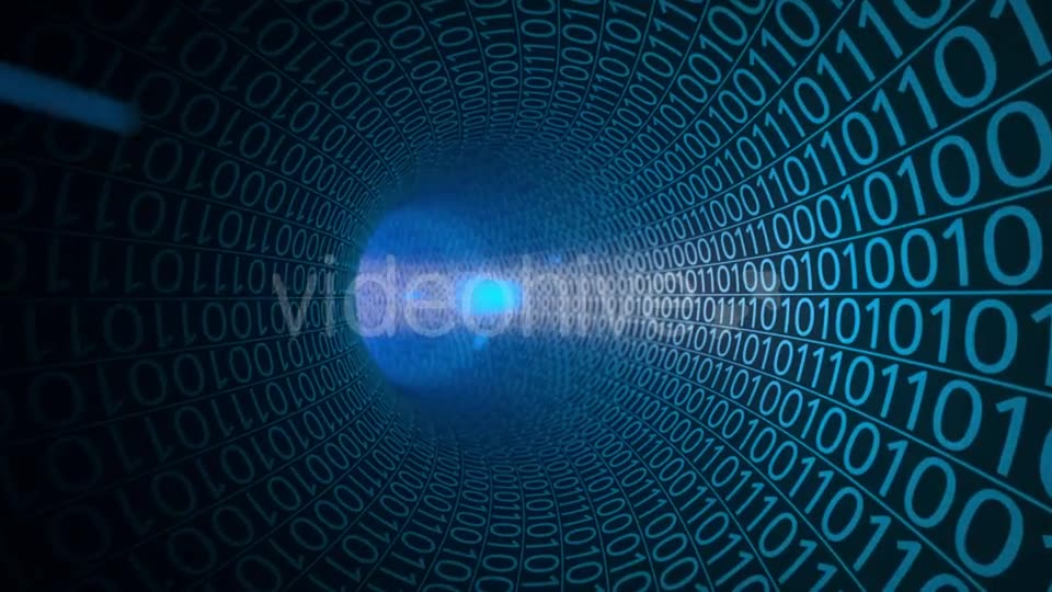 Flight Through Abstract Blue Tunnel Made With Zeros And Ones Videohive 18849742 Motion Graphics Image 2