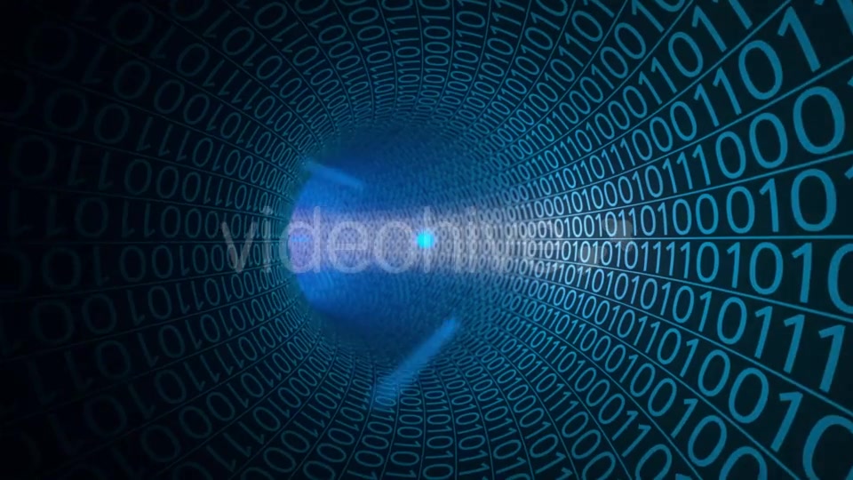 Flight Through Abstract Blue Tunnel Made With Zeros And Ones Videohive 18849742 Motion Graphics Image 3