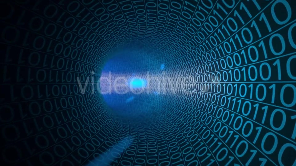 Flight Through Abstract Blue Tunnel Made With Zeros And Ones Videohive 18849742 Motion Graphics Image 5