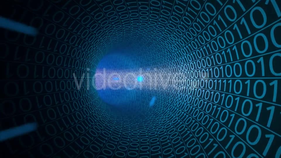 Flight Through Abstract Blue Tunnel Made With Zeros And Ones Videohive 18849742 Motion Graphics Image 6