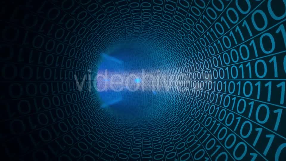 Flight Through Abstract Blue Tunnel Made With Zeros And Ones Videohive 18849742 Motion Graphics Image 7