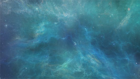 Flight Through Blue Space Nebula - Download 17953263 Videohive