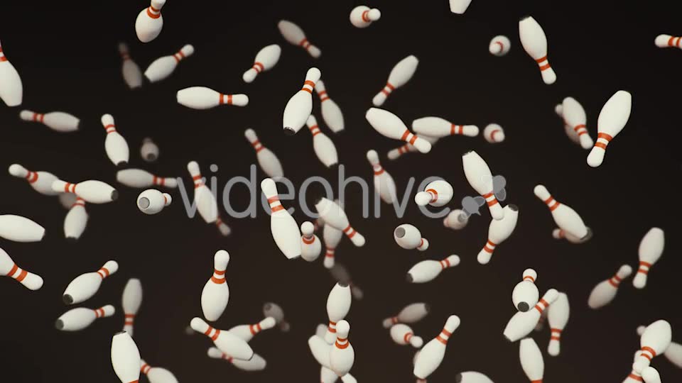 Floating Bowling Pins on a Dark Background Videohive 20290330 Motion Graphics Image 10