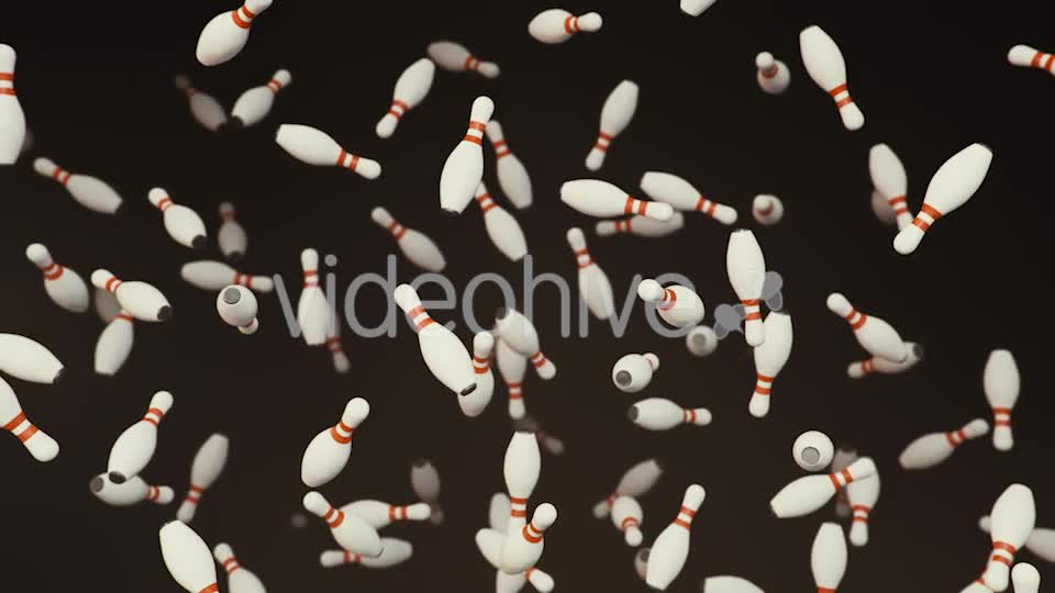 Floating Bowling Pins on a Dark Background Videohive 20290330 Motion Graphics Image 11