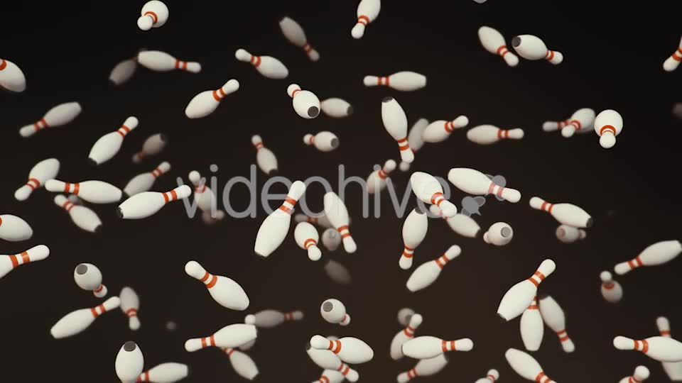 Floating Bowling Pins on a Dark Background Videohive 20290330 Motion Graphics Image 2