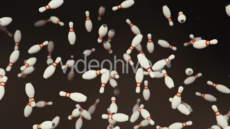 Floating Bowling Pins on a Dark Background Videohive 20290330 Motion Graphics Image 4