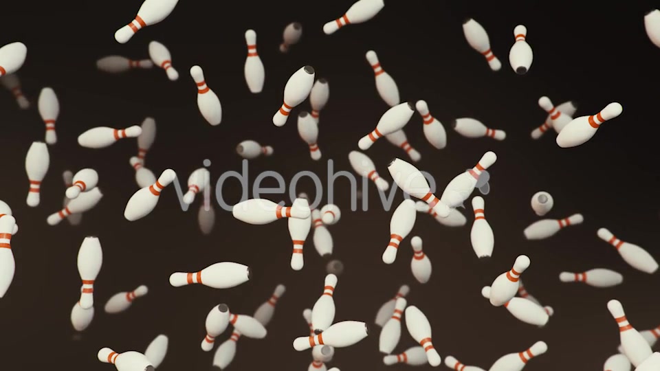 Floating Bowling Pins on a Dark Background Videohive 20290330 Motion Graphics Image 5