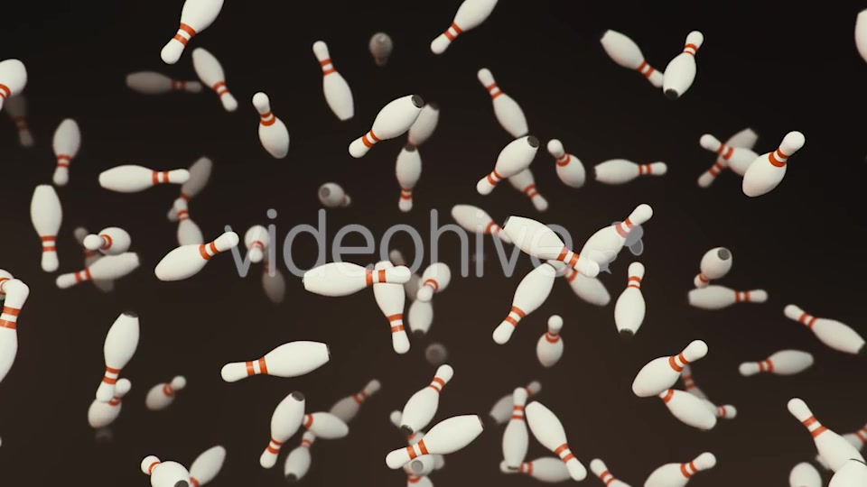 Floating Bowling Pins on a Dark Background Videohive 20290330 Motion Graphics Image 6