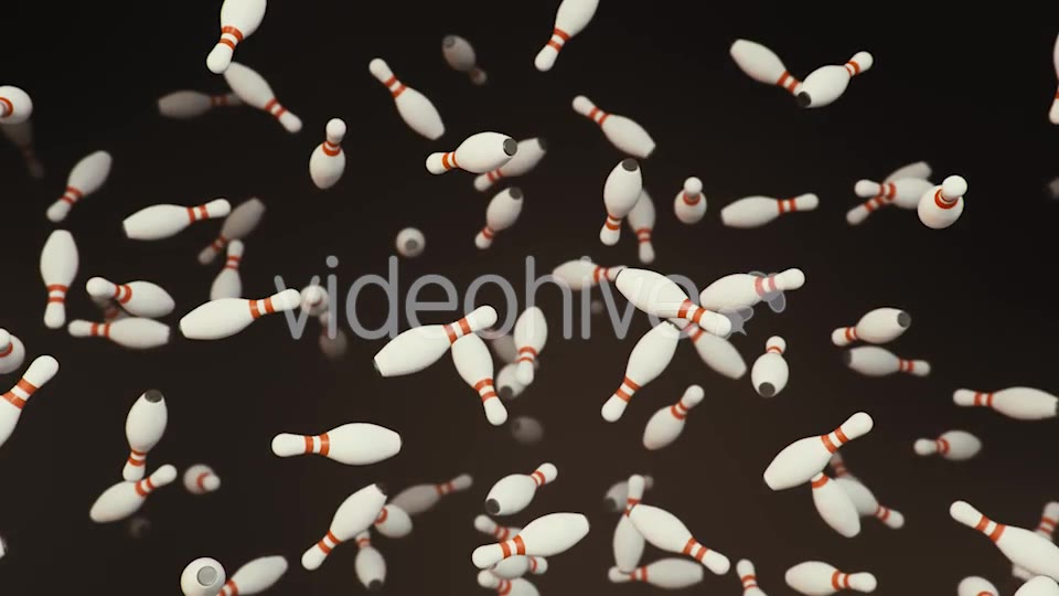 Floating Bowling Pins on a Dark Background Videohive 20290330 Motion Graphics Image 7
