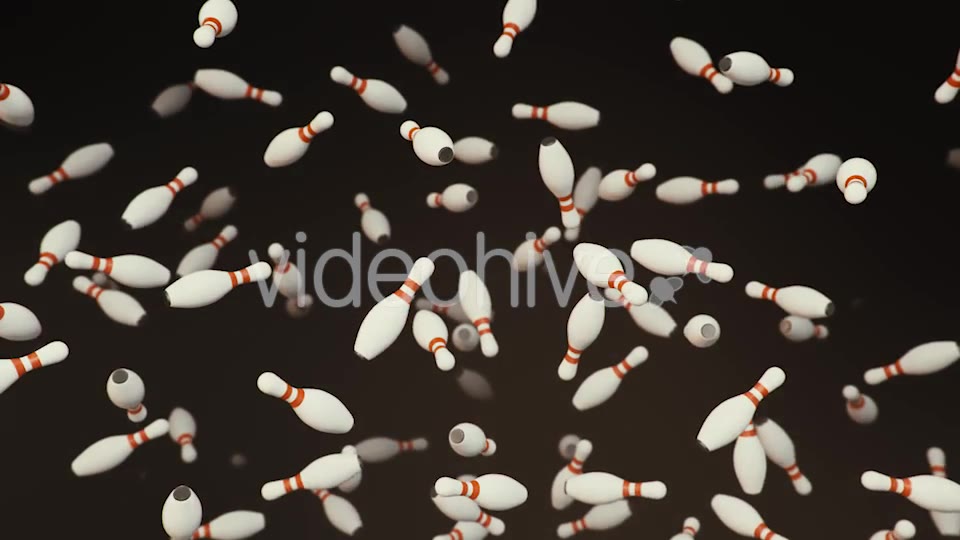 Floating Bowling Pins on a Dark Background Videohive 20290330 Motion Graphics Image 8