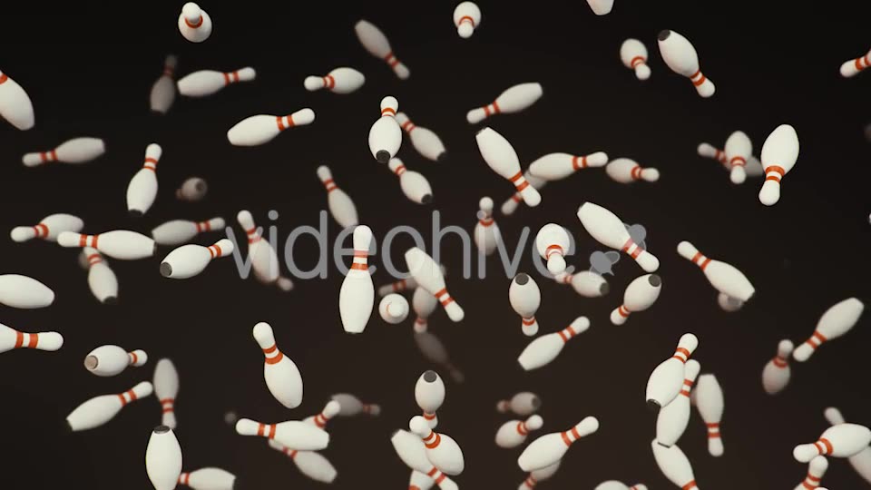 Floating Bowling Pins on a Dark Background Videohive 20290330 Motion Graphics Image 9