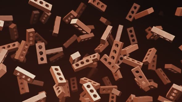 Floating Bricks On a Dark Background - Videohive 20290359 Download