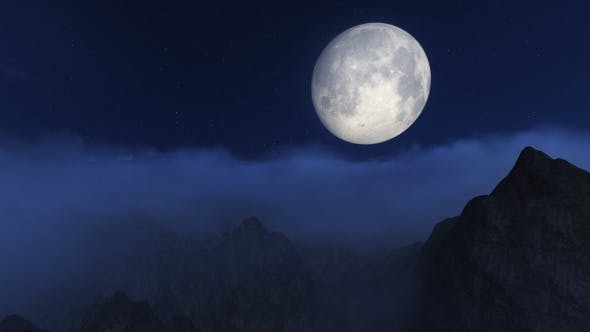 Fly Over Mountains During Moon - Download 9411226 Videohive