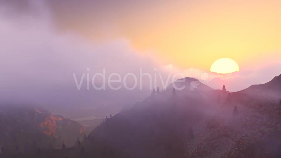 Fly over Mountains During Sunset v2 Videohive 13228467 Motion Graphics Image 4
