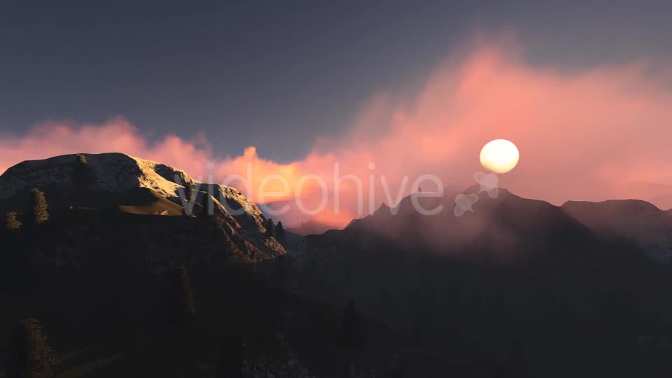 Fly Over Mountains During Sunset V3 Videohive 13337704 Motion Graphics Image 1