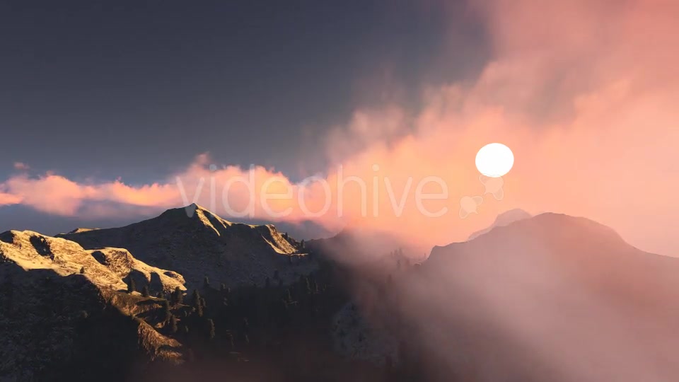 Fly Over Mountains During Sunset V3 Videohive 13337704 Motion Graphics Image 13