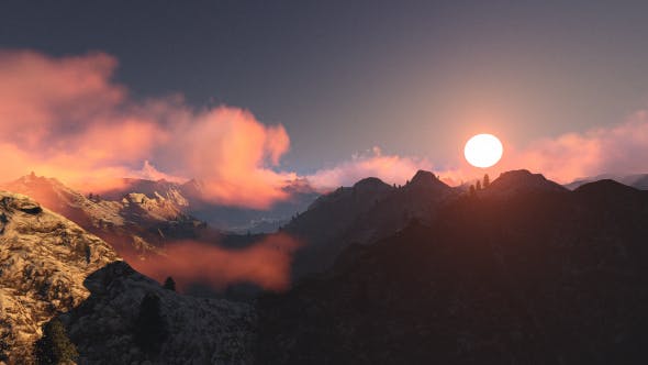 Fly Over Mountains During Sunset V3 - Download Videohive 13337704