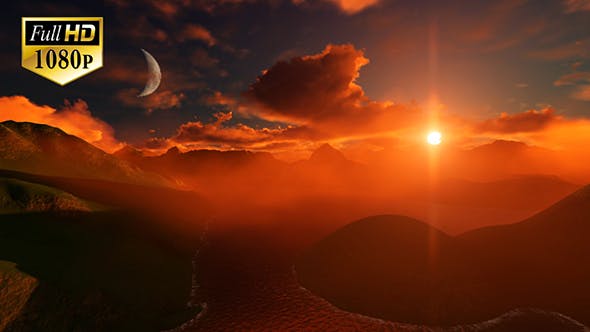 Fly Over Mountains During Sunset - Videohive 20248177 Download