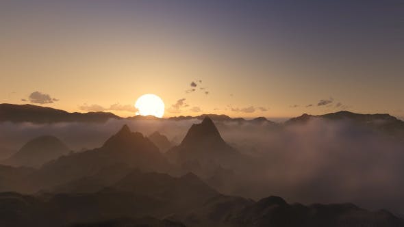 Fly Over Mountains During Sunset - Videohive 8771620 Download