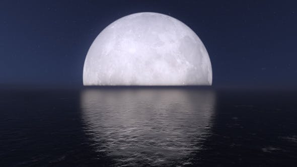 Fly Over Sea During Moon - Download Videohive 9412894