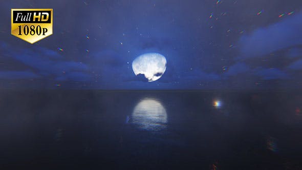 Fly Over Sea Moon - Videohive Download 19857497