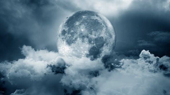 Fly through the Clouds to Moon - Videohive Download 19894877