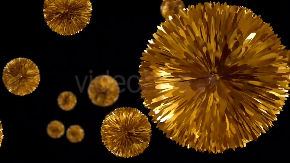 Flying Golden Pompoms Romantic Holiday Decoration Videohive 15296423 Motion Graphics Image 1