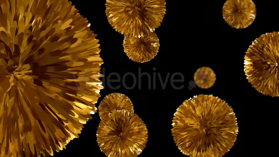 Flying Golden Pompoms Romantic Holiday Decoration Videohive 15296423 Motion Graphics Image 10