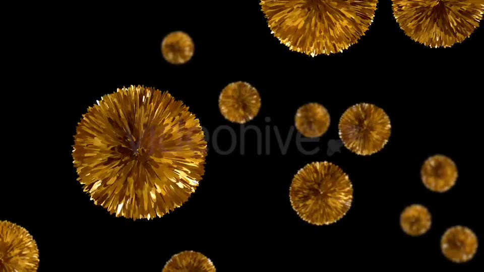 Flying Golden Pompoms Romantic Holiday Decoration Videohive 15296423 Motion Graphics Image 2
