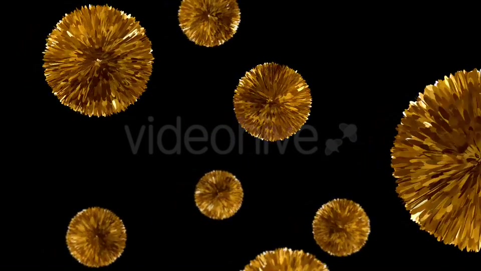 Flying Golden Pompoms Romantic Holiday Decoration Videohive 15296423 Motion Graphics Image 3