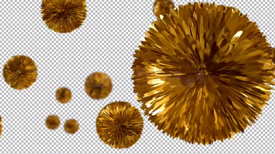 Flying Golden Pompoms Romantic Holiday Decoration Videohive 15296423 Motion Graphics Image 6
