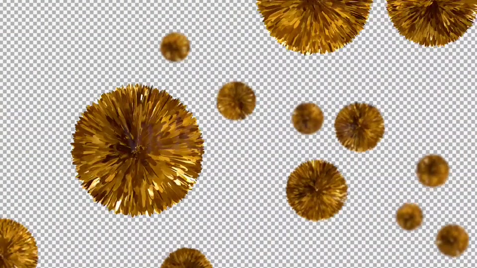 Flying Golden Pompoms Romantic Holiday Decoration Videohive 15296423 Motion Graphics Image 7