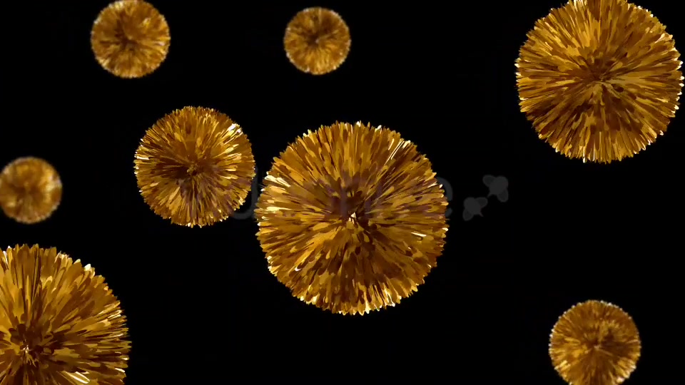 Flying Golden Pompoms Romantic Holiday Decoration Videohive 15296423 Motion Graphics Image 9