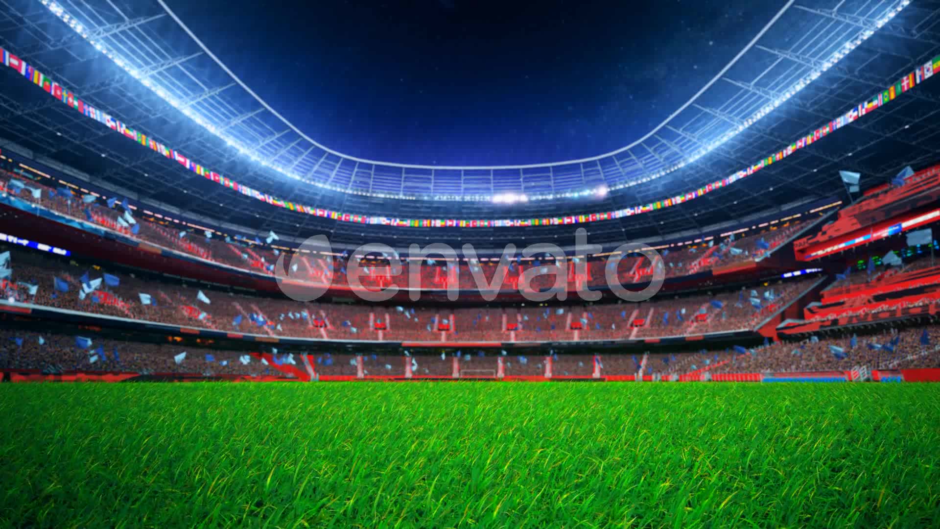 Flying On Grass In Stadium Night HD Videohive 22156737 Motion Graphics Image 1