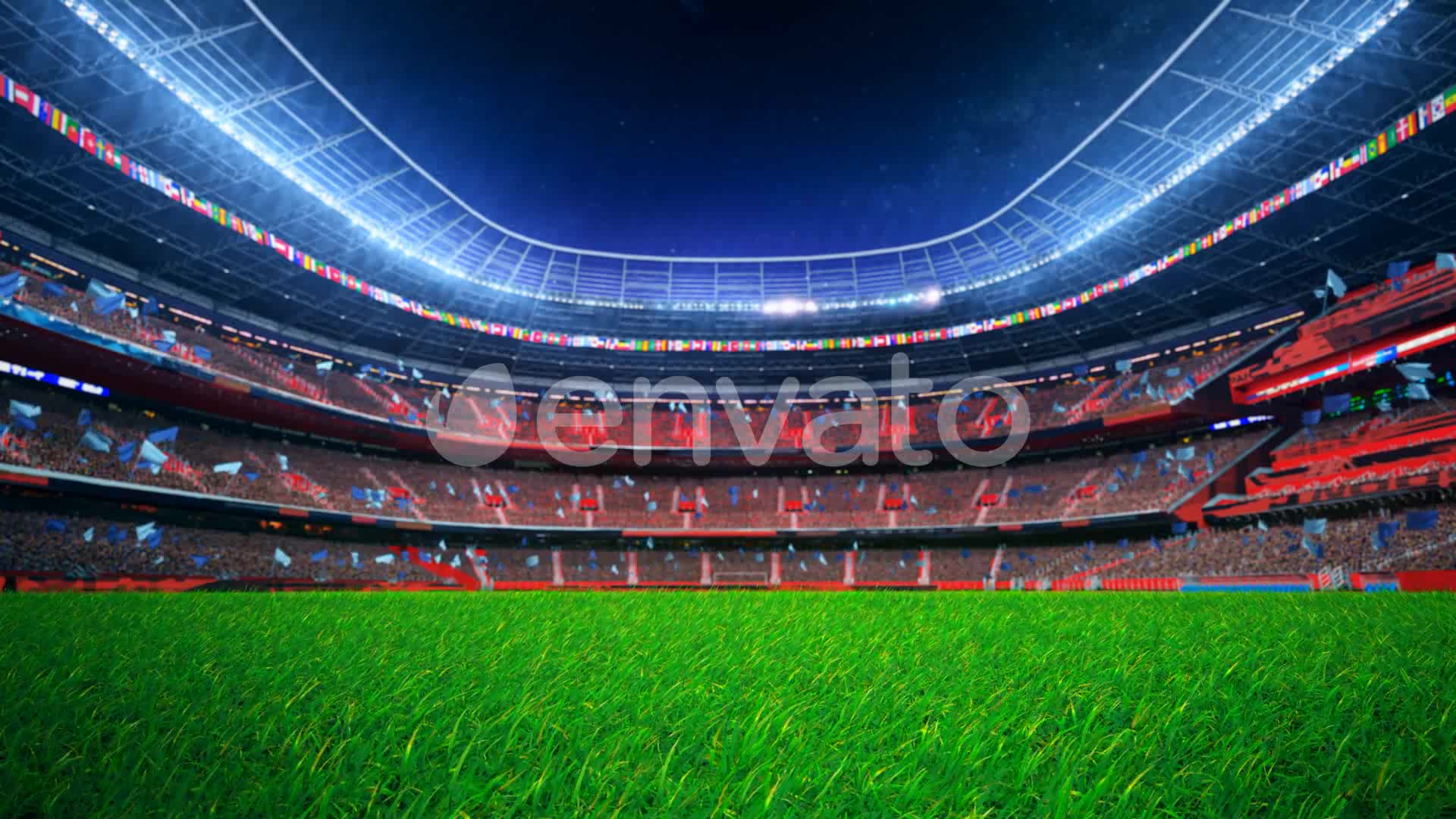 Flying On Grass In Stadium Night HD Videohive 22156737 Motion Graphics Image 2