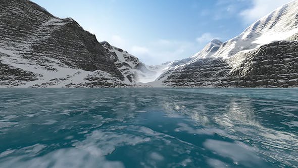 Flying Over Ice Lake - Download 19619074 Videohive